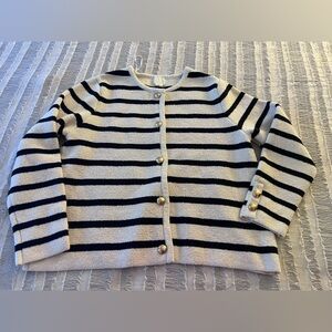 H&M Striped Cardigan - Black and Cream